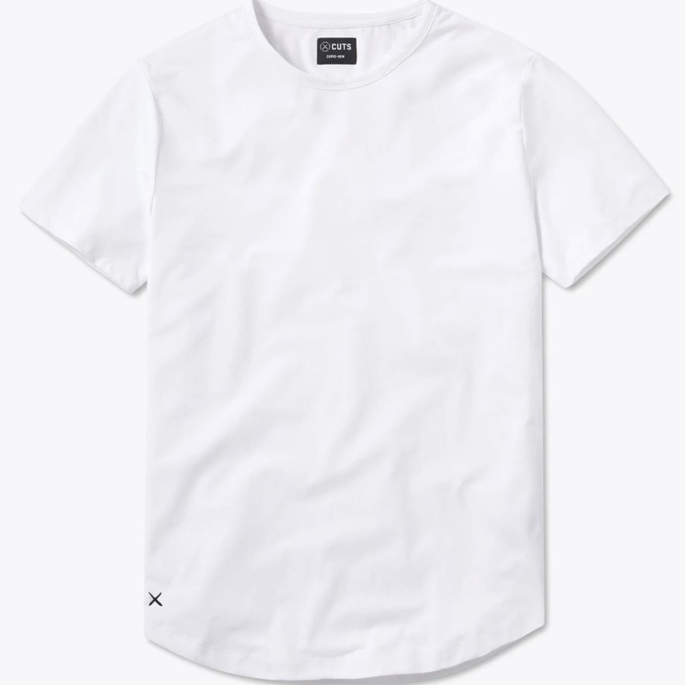 Professional Athletes CUTS Crew Curve-Hem T-Shirt
White- See Measurements